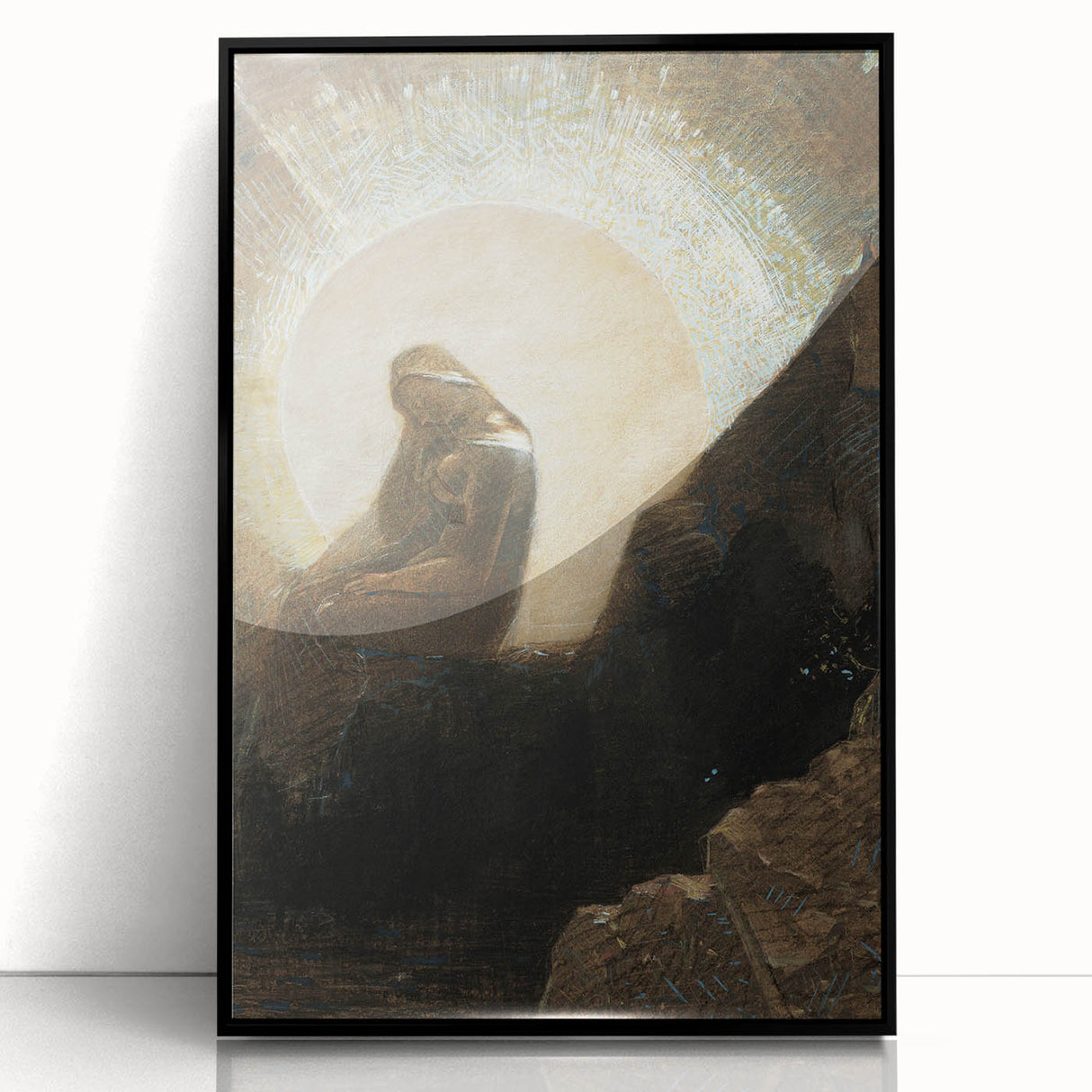 Dark Moody Wall Art - Mystical Silhouette in Ethereal Light and Shadow
