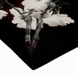 Dark Moody Wall Art - Elegant White Blossoms on Black Background