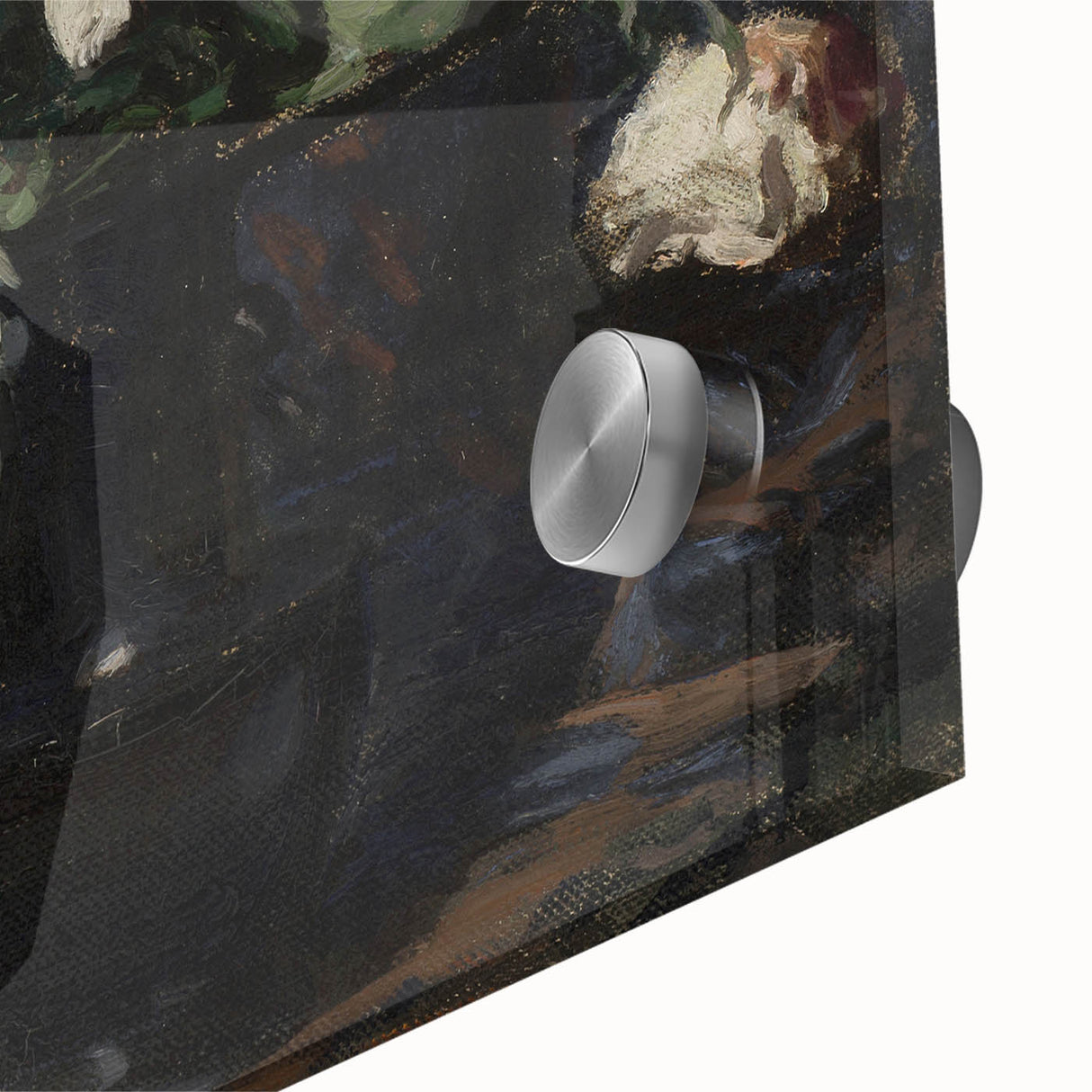 Dark Moody Wall Art White Roses in Black Vase for Dramatic Interiors