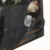 Dark Moody Wall Art White Roses in Black Vase for Dramatic Interiors