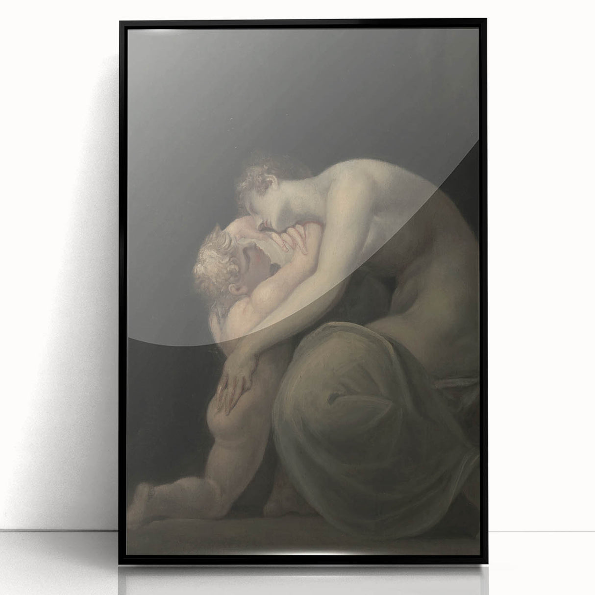 Moody Art Prints - Intimate Embrace in Ethereal Light and Shadows