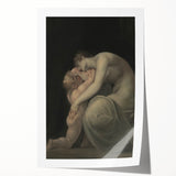 Moody Art Prints - Intimate Embrace in Ethereal Light and Shadows