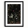 Dark Moody Wall Art - Enchanted Forest Scene with Butterflies & Leaves