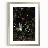 Dark Moody Wall Art - Enchanted Forest Scene with Butterflies & Leaves
