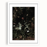 Dark Moody Wall Art - Enchanted Forest Scene with Butterflies & Leaves