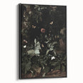 Dark Moody Wall Art - Enchanted Forest Scene with Butterflies & Leaves