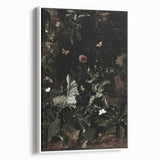Dark Moody Wall Art - Enchanted Forest Scene with Butterflies & Leaves