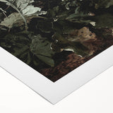 Dark Moody Wall Art - Enchanted Forest Scene with Butterflies & Leaves