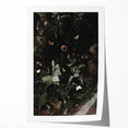 Dark Moody Wall Art - Enchanted Forest Scene with Butterflies & Leaves