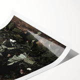Dark Moody Wall Art - Enchanted Forest Scene with Butterflies & Leaves