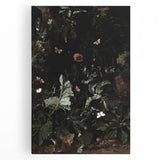 Dark Moody Wall Art - Enchanted Forest Scene with Butterflies & Leaves