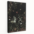 Dark Moody Wall Art - Enchanted Forest Scene with Butterflies & Leaves