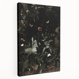 Dark Moody Wall Art - Enchanted Forest Scene with Butterflies & Leaves