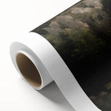 Moody Interior Art - Serene Cliffside Landscape with Deep Forest Tones