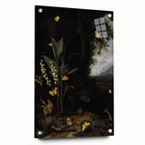 Dark Moody Wall Art - Forest Scene with Butterflies and Woodland Creatures