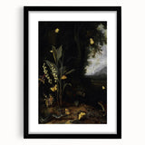 Dark Moody Wall Art - Forest Scene with Butterflies and Woodland Creatures