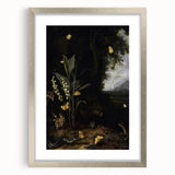 Dark Moody Wall Art - Forest Scene with Butterflies and Woodland Creatures