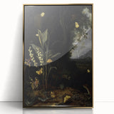 Dark Moody Wall Art - Forest Scene with Butterflies and Woodland Creatures