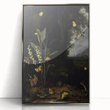 Dark Moody Wall Art - Forest Scene with Butterflies and Woodland Creatures