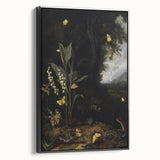 Dark Moody Wall Art - Forest Scene with Butterflies and Woodland Creatures