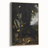Dark Moody Wall Art - Forest Scene with Butterflies and Woodland Creatures
