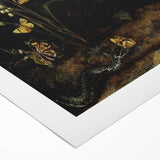 Dark Moody Wall Art - Forest Scene with Butterflies and Woodland Creatures