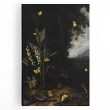 Dark Moody Wall Art - Forest Scene with Butterflies and Woodland Creatures