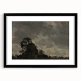 Dark Art Decor - Dramatic Cloudy Sky with Silhouetted Trees