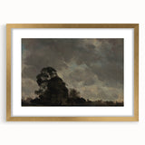 Dark Art Decor - Dramatic Cloudy Sky with Silhouetted Trees