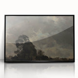 Dark Art Decor - Dramatic Cloudy Sky with Silhouetted Trees
