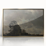 Dark Art Decor - Dramatic Cloudy Sky with Silhouetted Trees
