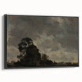 Dark Art Decor - Dramatic Cloudy Sky with Silhouetted Trees