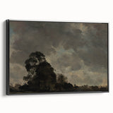 Dark Art Decor - Dramatic Cloudy Sky with Silhouetted Trees