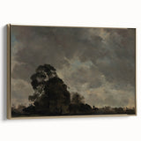 Dark Art Decor - Dramatic Cloudy Sky with Silhouetted Trees