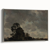 Dark Art Decor - Dramatic Cloudy Sky with Silhouetted Trees