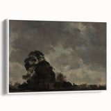 Dark Art Decor - Dramatic Cloudy Sky with Silhouetted Trees