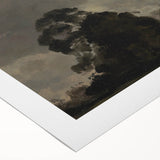 Dark Art Decor - Dramatic Cloudy Sky with Silhouetted Trees