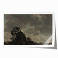 Dark Art Decor - Dramatic Cloudy Sky with Silhouetted Trees