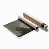 Dark Art Decor - Dramatic Cloudy Sky with Silhouetted Trees