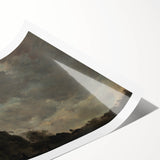 Dark Art Decor - Dramatic Cloudy Sky with Silhouetted Trees