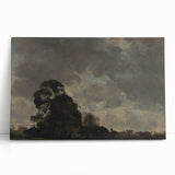 Dark Art Decor - Dramatic Cloudy Sky with Silhouetted Trees