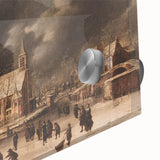 Moody Art Prints - Winter Village Scene with Dramatic Skies