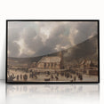 Moody Art Prints - Winter Village Scene with Dramatic Skies