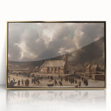 Moody Art Prints - Winter Village Scene with Dramatic Skies