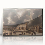 Moody Art Prints - Winter Village Scene with Dramatic Skies