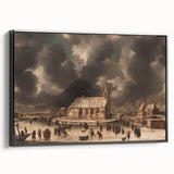 Moody Art Prints - Winter Village Scene with Dramatic Skies