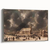 Moody Art Prints - Winter Village Scene with Dramatic Skies