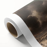 Moody Art Prints - Winter Village Scene with Dramatic Skies