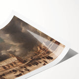 Moody Art Prints - Winter Village Scene with Dramatic Skies