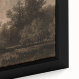 Moody Interior Art - Tranquil Forest Landscape with Water Reflection